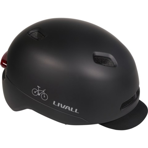 LIVALL Kask miejski 54-58 cm światła LED czujnik upadku SOS czarny C21-M-BLK