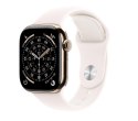 Watch Series 11 GPS + Cellular koperta 42 mm z tytanu w kolorze złotym, pasek sportowy w kolorze łagodnego różu - rozmiar M/L
