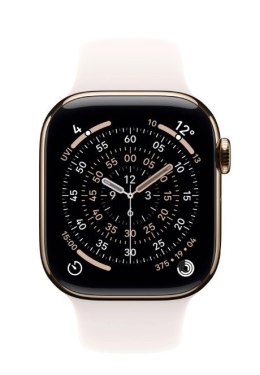 Watch Series 11 GPS + Cellular koperta 42 mm z tytanu w kolorze złotym, pasek sportowy w kolorze łagodnego różu - rozmiar M/L