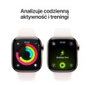 Watch Series 11 GPS + Cellular koperta 42 mm z tytanu w kolorze złotym, pasek sportowy w kolorze łagodnego różu - rozmiar M/L
