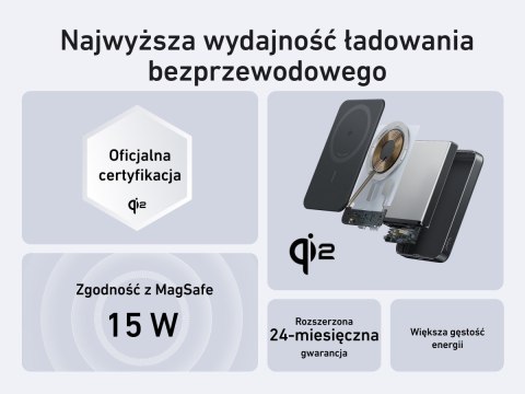 Powerbank indukcyjny MagGo 10000mAh czarny