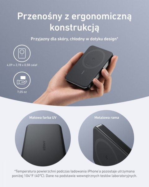 Powerbank indukcyjny MagGo 10000mAh czarny