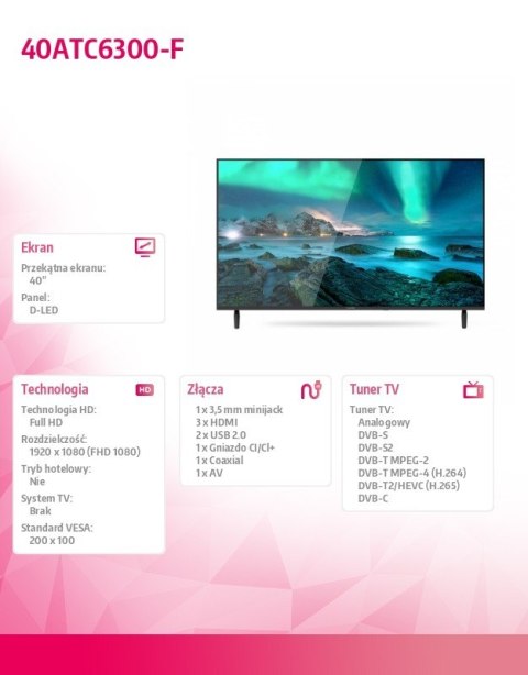 Telewizor LED 40 cali 40ATC6300-F