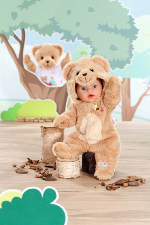 Strój niedźwiedzia śpioszki z kapturem Baby Born