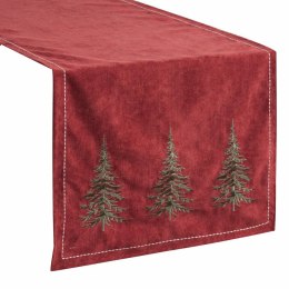 Bieżnik świąteczny 26 40x183 cm bordowy w choinki