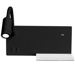 Kinkiet SHELF Czarny Półka Ładowarka USB 4W 5W 2W LED Lewostronny