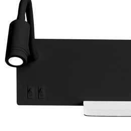 Kinkiet SHELF Czarny Półka Ładowarka USB 4W 5W 2W LED Lewostronny