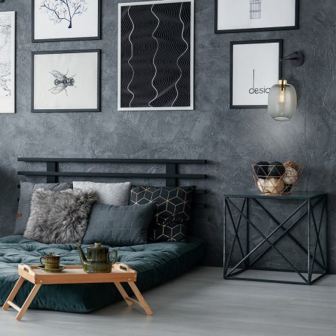 Kinkiet ścienny DELTA dymiony 1xE27