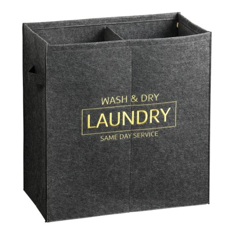Kosz na pranie z filcu podwójny 53x28xh55 cm