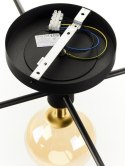 Lampa Sufitowa FIGARO Czarny Bursztynowy Szklane Klosze 5xG9