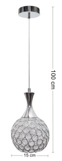 Lampa wisząca klosz z kryształkami Crystal VII 1xE27
