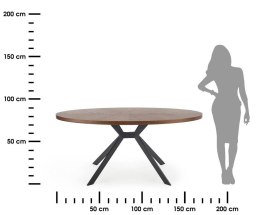 Stół Locarno orzech 170x90 cm Stalowa podstawa lakierowana na czarno, blat wykonany z MDF-u z okleiną w kolorze orzech, stanowił