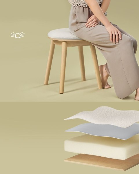 Tapicerowany taboret do toaletki