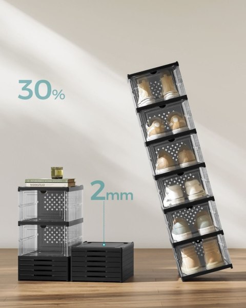 Zestaw 12 pojemników na buty czarne