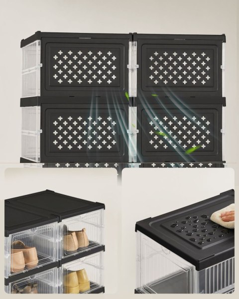 Zestaw 12 pojemników na buty czarne