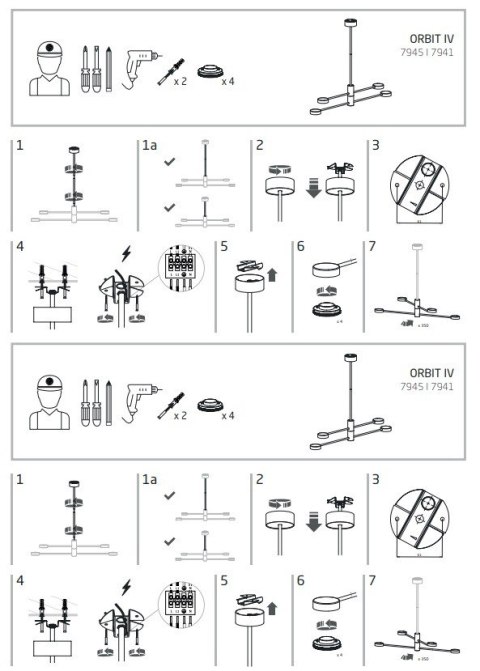 Żyrandol ORBIT Biały 4xGX53