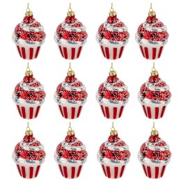 Bombki choinkowe babeczka 12szt szklane