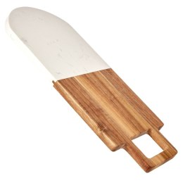 Deska do krojenia z uchwytem biały marmur 38x18 cm