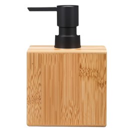Dozownik na mydło bambusowy z czarnym dozownikiem