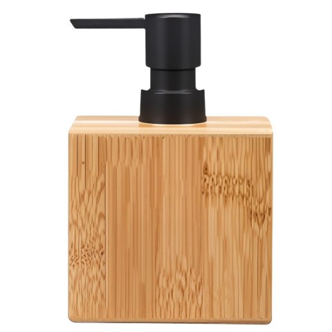Dozownik na mydło bambusowy z czarnym dozownikiem