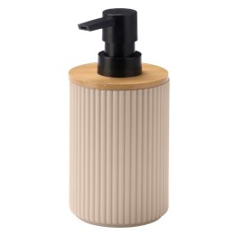 Dozownik na mydło prążkowany beżowy