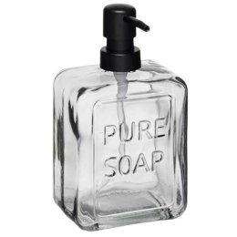 Dozownik na mydło przezroczysty czarny 570 ml