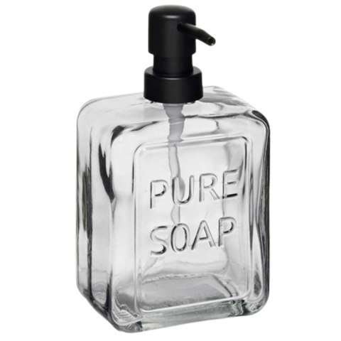 Dozownik na mydło przezroczysty czarny 570 ml