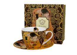 Filiżanka ze spodkiem 250 ml THE KISS BROWN Klimt