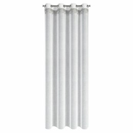 Firana świąteczna 140x250 cm biała srebrne gwiazdki