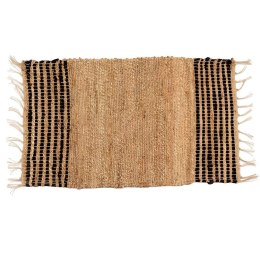 Jutowy dywanik 60x90 cm z frędzlami beżowy
