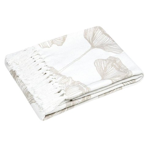 Koc ORIANA 125x150 cm biały kwiaty