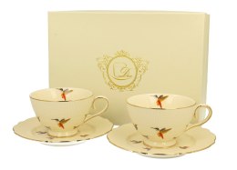 Komplet filiżanek ze spodkami KOLIBRY 2x260 ml