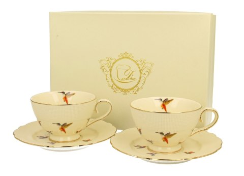 Komplet filiżanek ze spodkami KOLIBRY 2x260 ml