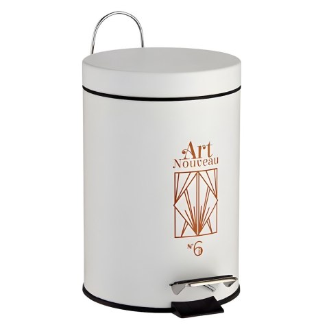 Kosz na śmieci okrągły biały art deco