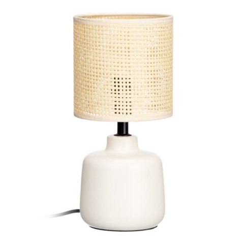 Lampa na stolik z beżowym abażurem