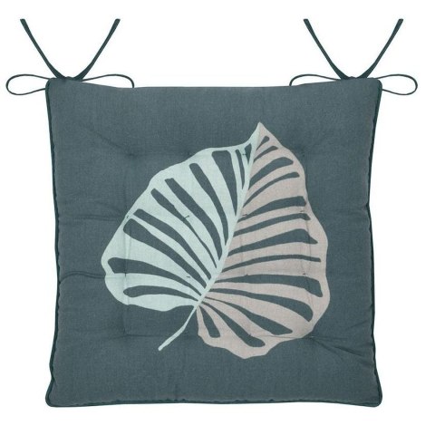Poduszka na krzesło KENTIA 38x38 cm niebieska liść