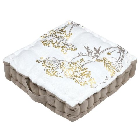 Poduszka podłogowa ORIANA 45x45 cm biała kwiaty