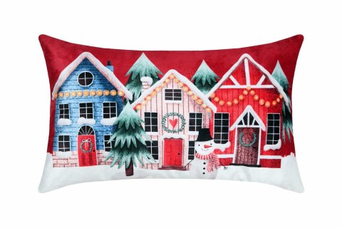 Poduszka świąteczna NOEL domki 30x50 cm