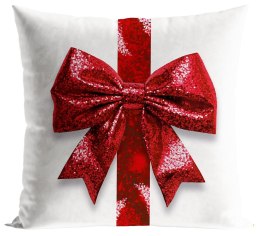 Poszewka BROKATOWA KOKARDA 40x40 cm biała