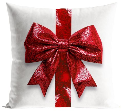 Poszewka BROKATOWA KOKARDA 40x40 cm biała