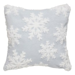Świąteczna poduszka płatki 40x40cm niebieska