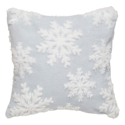 Świąteczna poduszka płatki 40x40cm niebieska