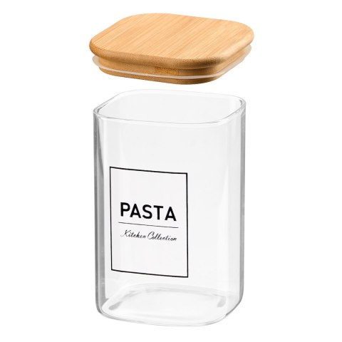 Szklany pojemnik na makaron z bambusową pokrywką 1.2l