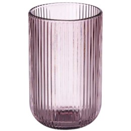 Wysoka szklanka 430 ml prążkowana różowa
