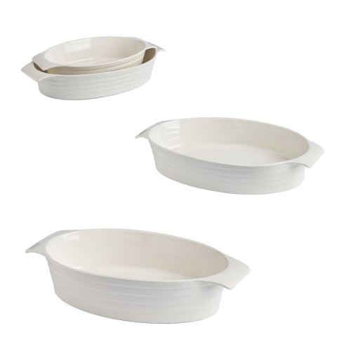 Zestaw 2 owalnych naczyń do zapiekania cała rączka