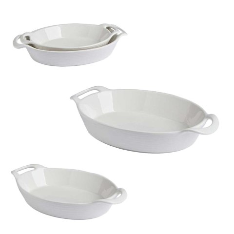 Zestaw 2 owalnych naczyń do zapiekania otwarta rączka