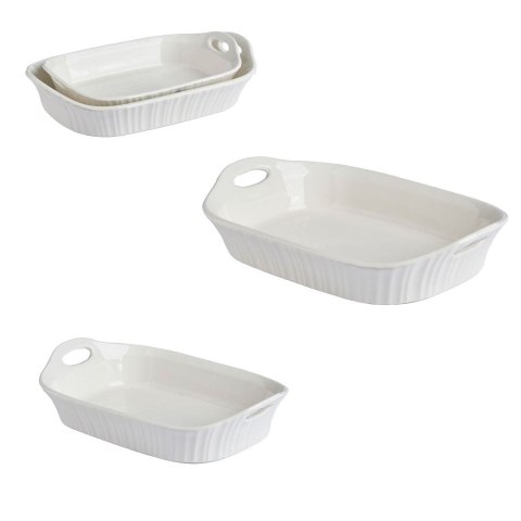 Zestaw 2 prostokątnych naczyń do zapiekania górna rączka