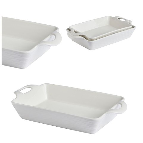 Zestaw 2 prostokątnych naczyń do zapiekania otwarta rączka