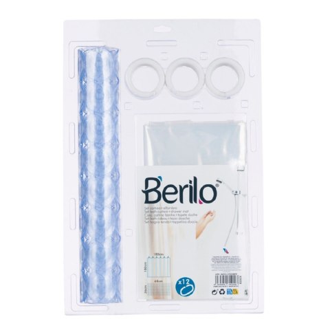 Zestaw łazienkowy z zasłoną prysznicową i dywanikiem przezroczysty