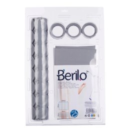 Zestaw łazienkowy z zasłoną prysznicową i dywanikiem szary